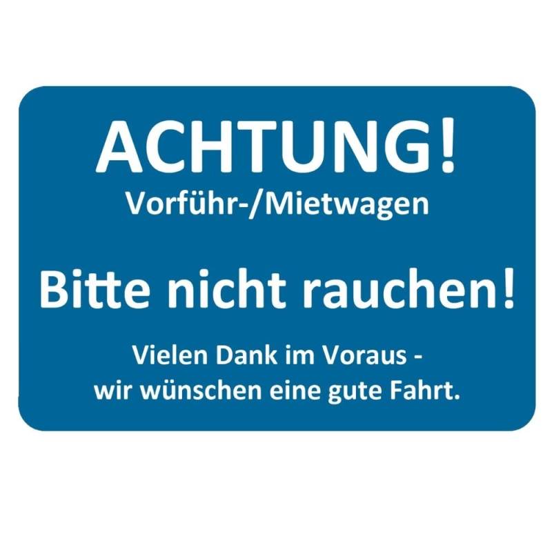 AUPROTEC Kundendienst Aufkleber Werkstatt Serviceaufkleber Auswahl: 5 Stück, Bitte Nicht Rauchen von AUPROTEC