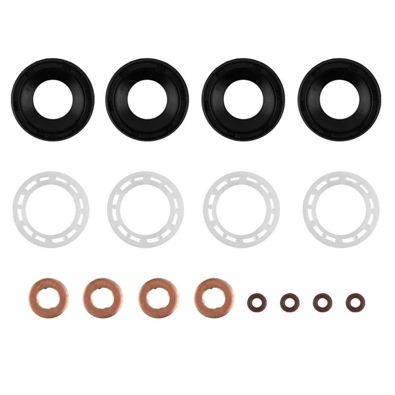 Auptiz Fuel Injector Gasket, Injector Washer,Fuel Injector Seal,O-Ring Gasket Set Suitable for PEUGEOT CITROEN 1.6 HDI(Pack of 16) von Auptiz