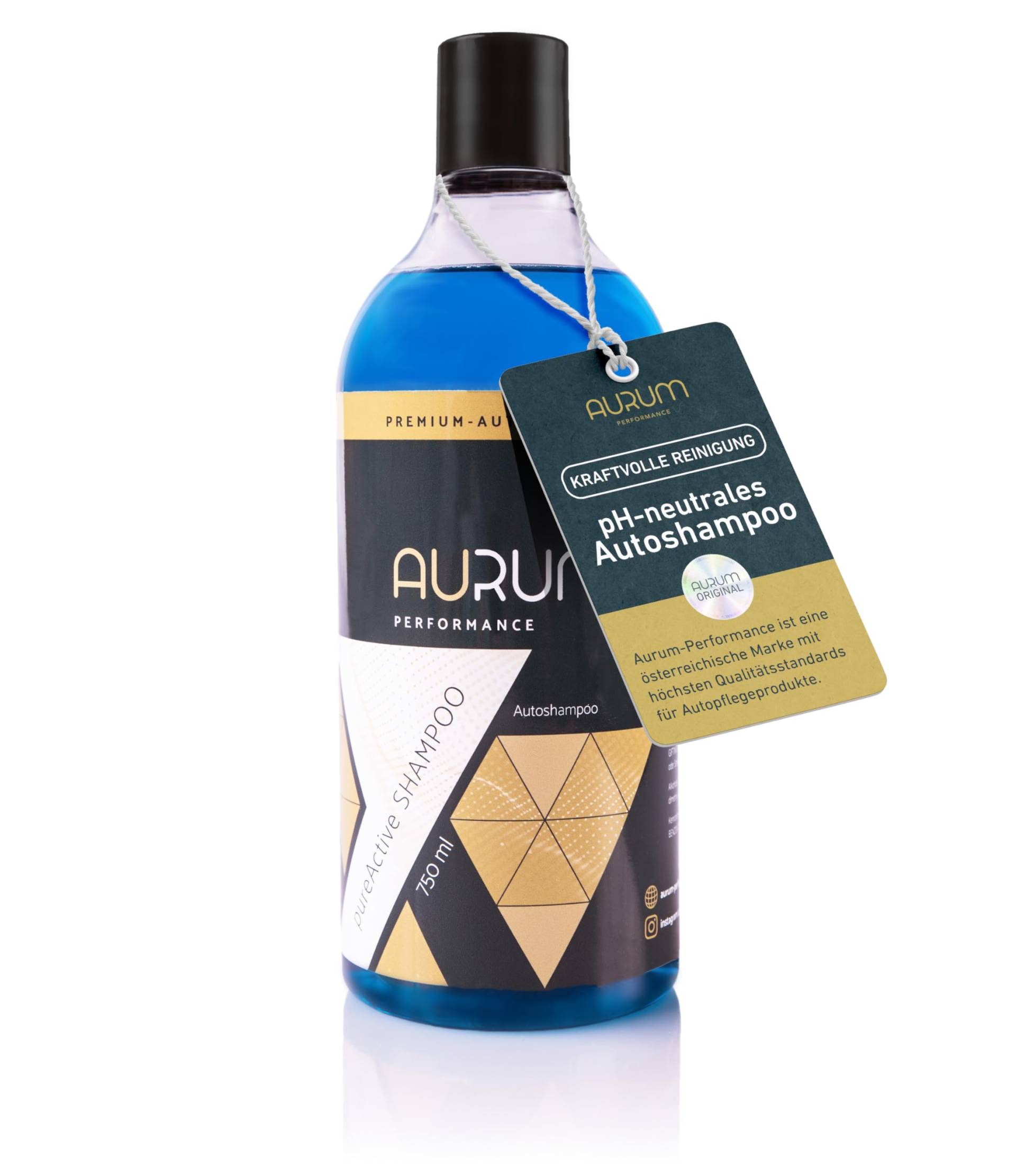 Aurum-Performance® Autoshampoo - pH-neutrales und Hochkonzentriertes Auto Shampoo mit exzellenter Reinigungskraft und Schaumbildung (pureActive Shampoo, 750ml) von Aurum-Performance
