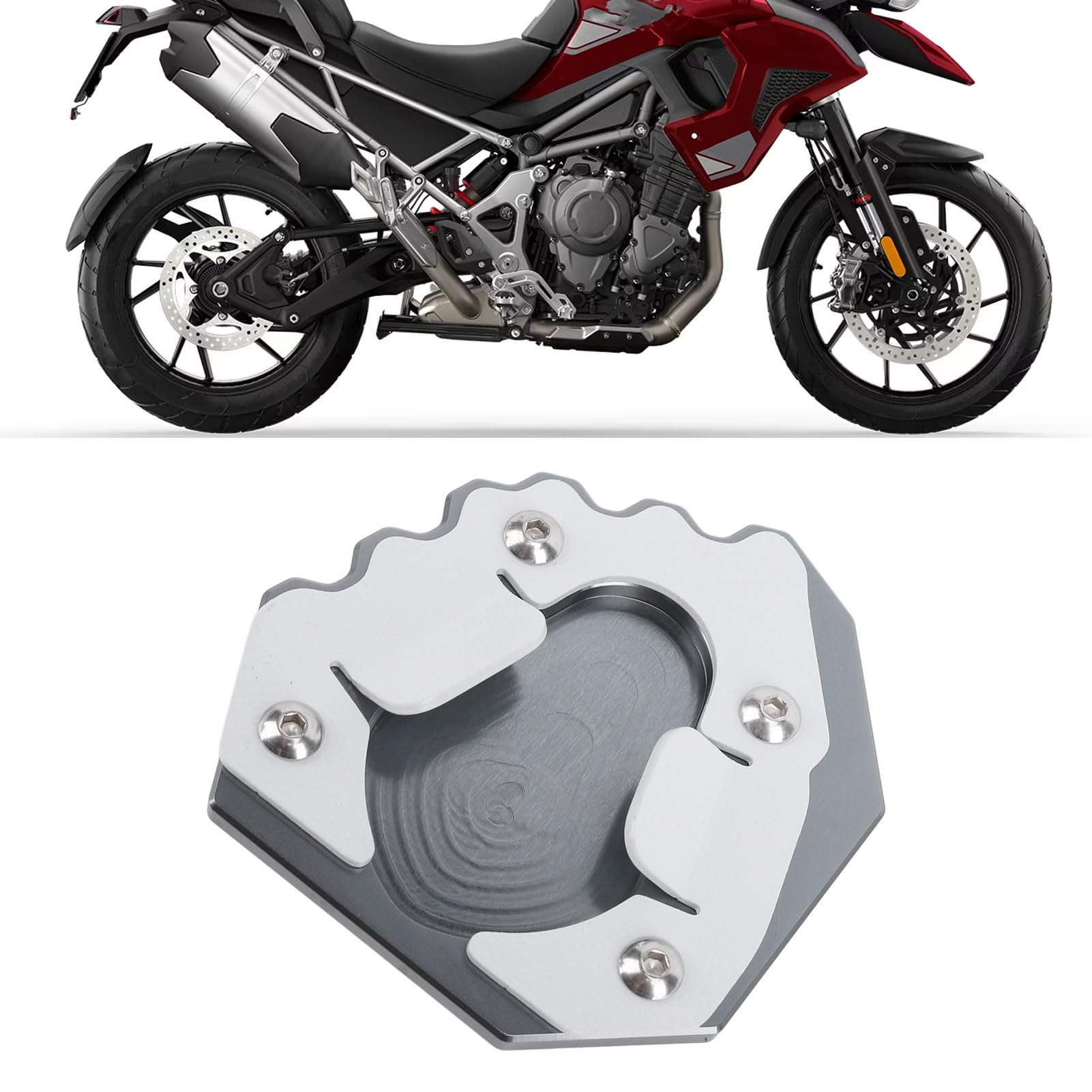 1200 2023+ Motorrad-Fuß-Seitenständer-Verlängerungsplatte, Stabiles Kickstand-Verlängerungspolster aus Aluminiumlegierung für Einen Besseren Look, Einfache Installation ohne (GRAY) von Ausla