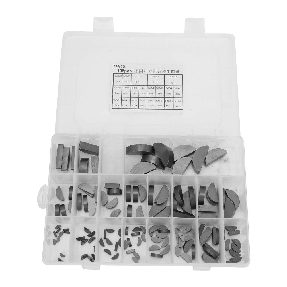 135 Stück Woodruff Key Assortment Kit, 21 Schlüssel Schaft Kurbel Schlüssel für Mehrere Zwecke mit Tragbarer Box von Ausla