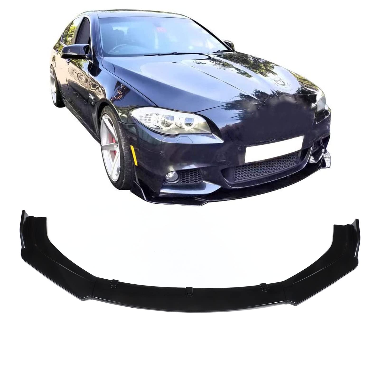 3pcs Vordere Stoßfänger Lippenspoiler Splitter Front Stoßstange Lip Splitter Body Kit Gloss Schwarzes Abs Material Vordere Stoßfänger Lippensplitter -Kit für Auto -Upgrade von Ausla