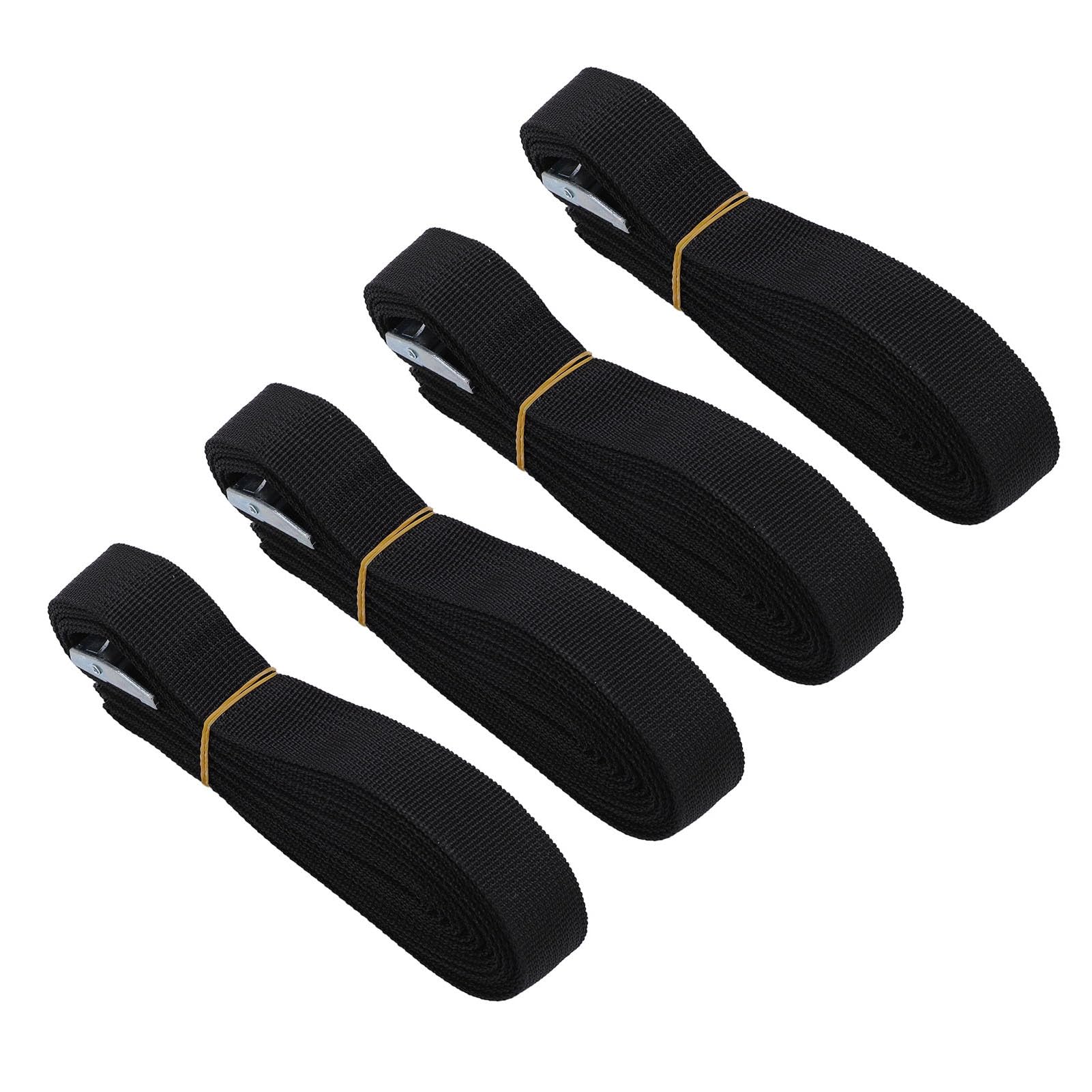 4PCS Gepäck Gurte, Hoch Leistungs Verstellbare Tragbare Reise Gurte, Elastischer Gürtel für Camping, Sicherung des Gepäcks mit Schnell Verschluss Schnallen, Bis zu 5m Lang (Black) von Ausla