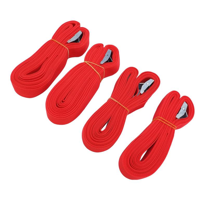 4PCS Gepäck Gurte, Hoch Leistungs Verstellbare Tragbare Reise Gurte, Elastischer Gürtel für Camping, Sicherung des Gepäcks mit Schnell Verschluss Schnallen, Bis zu 5m Lang (Rot) von Ausla