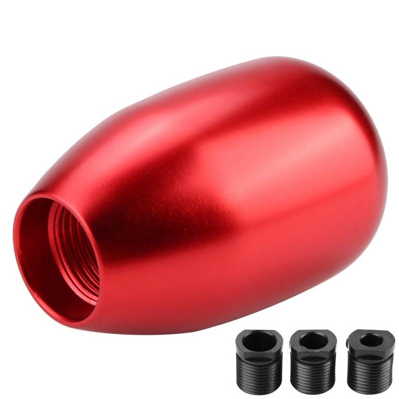 5 Gang Universal Schaltknauf Schalthebel Metal Gear Shift Knob Schaltknüppel mit 3 Adapter (8mm, 10mm, 12mm) für Manueller Autos (Rot) von Ausla