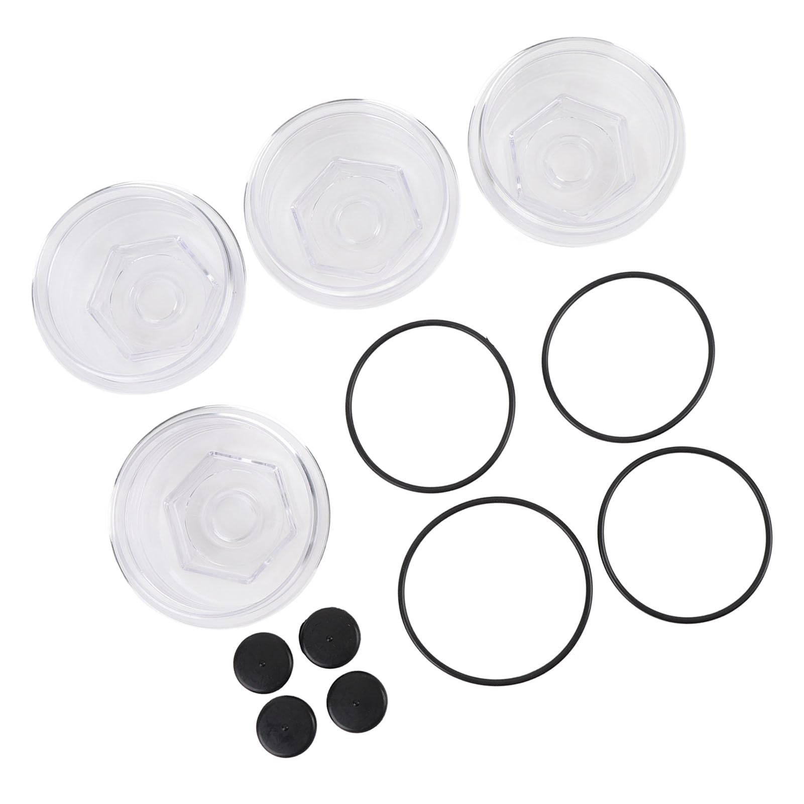 Anhänger -Hub -Ölkappen -Kit, 4pcs 4 Zoll 183772Kit Kunststoff -Ölkappenabdeckung mit O -Ringen und Steckern für Dexter und Lippert (LCI) 10K - 16K -Achsen von Ausla