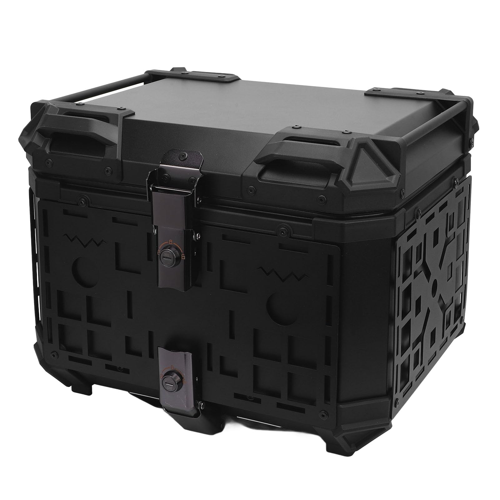 Ausla 45L Motorrad Trunk Tour Tail Box, Anti -Thief -Aluminium -Motorrad -Helm -Gepäck -Speicher -Top -Box mit Schnellveröffentlichungsplatten -Kit, 410 X 330 X 330 Mm von Ausla