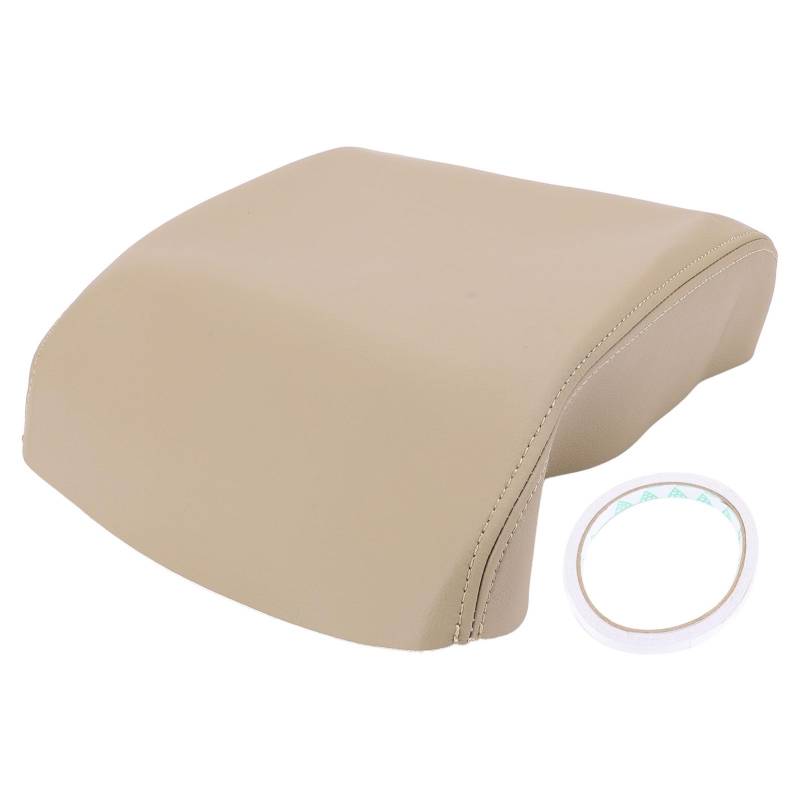 Ausla Auto-Mittelkonsolen-Abdeckung, Mikrofaser-PU-Leder, Wasserabweisend, Kratzfest, Auto-Armlehnen-Abdeckungsschutz mit Klebstoff (Beige) von Ausla