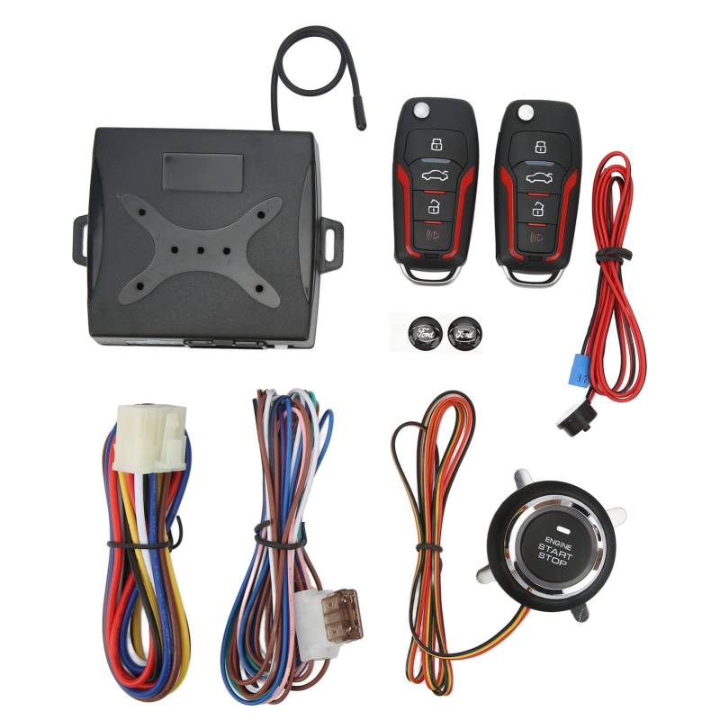 Ausla Auto Türschloss Keyless Entry System 12V Universal Autotürschloss Zentralverriegelung Komplett Set mit 2 Fernbedienung Unterstützung Trunk Pop, 1–10 m Erfassungsbereich von Ausla