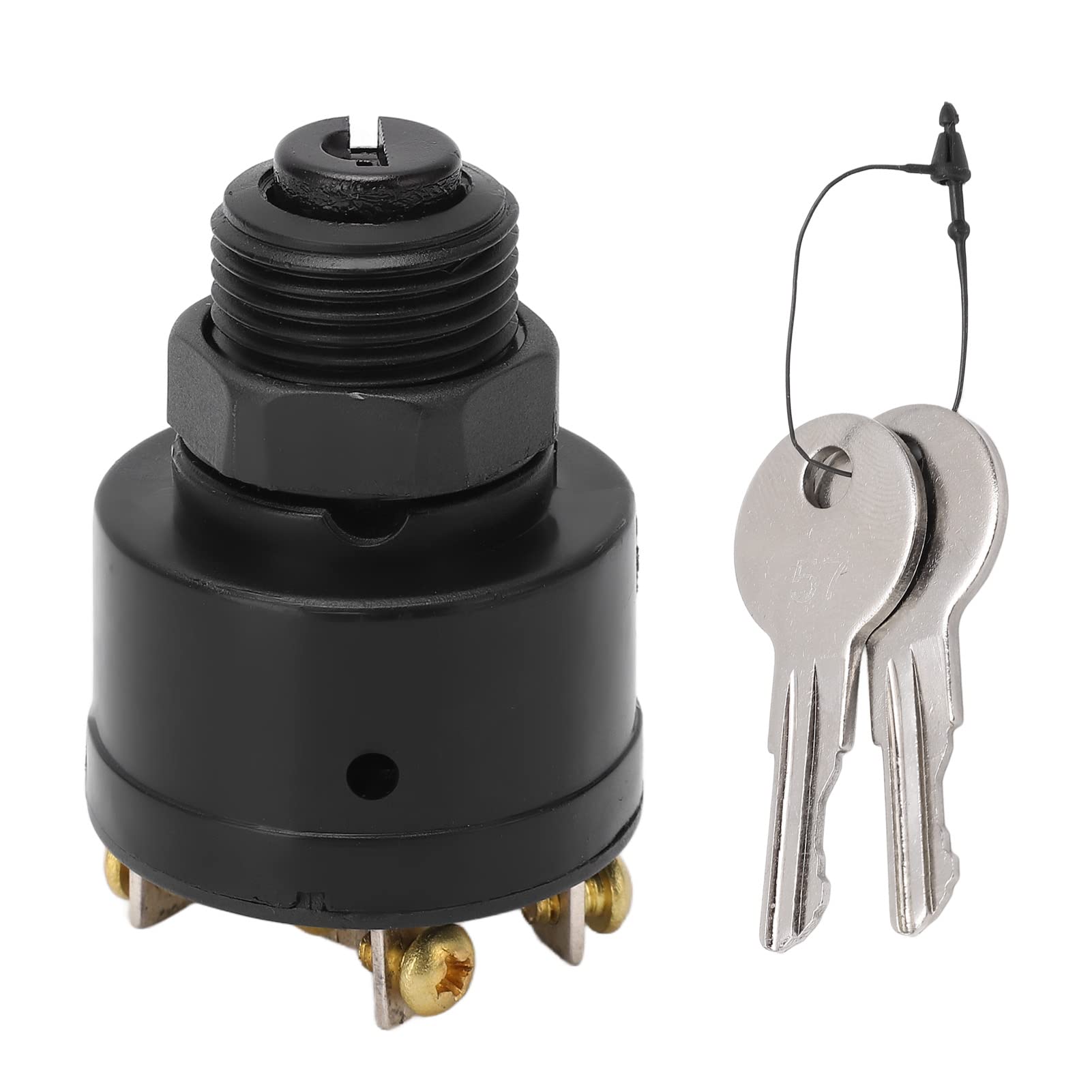 Ausla Marine Zündschalter, Universal Motor Startschalter 6 Schraube 3 Positon EIN/Aus Zündstartschalter mit 2 Schlüssel Wasserdicht für OMC-Boote mit Innenborder und Außenborder von Ausla