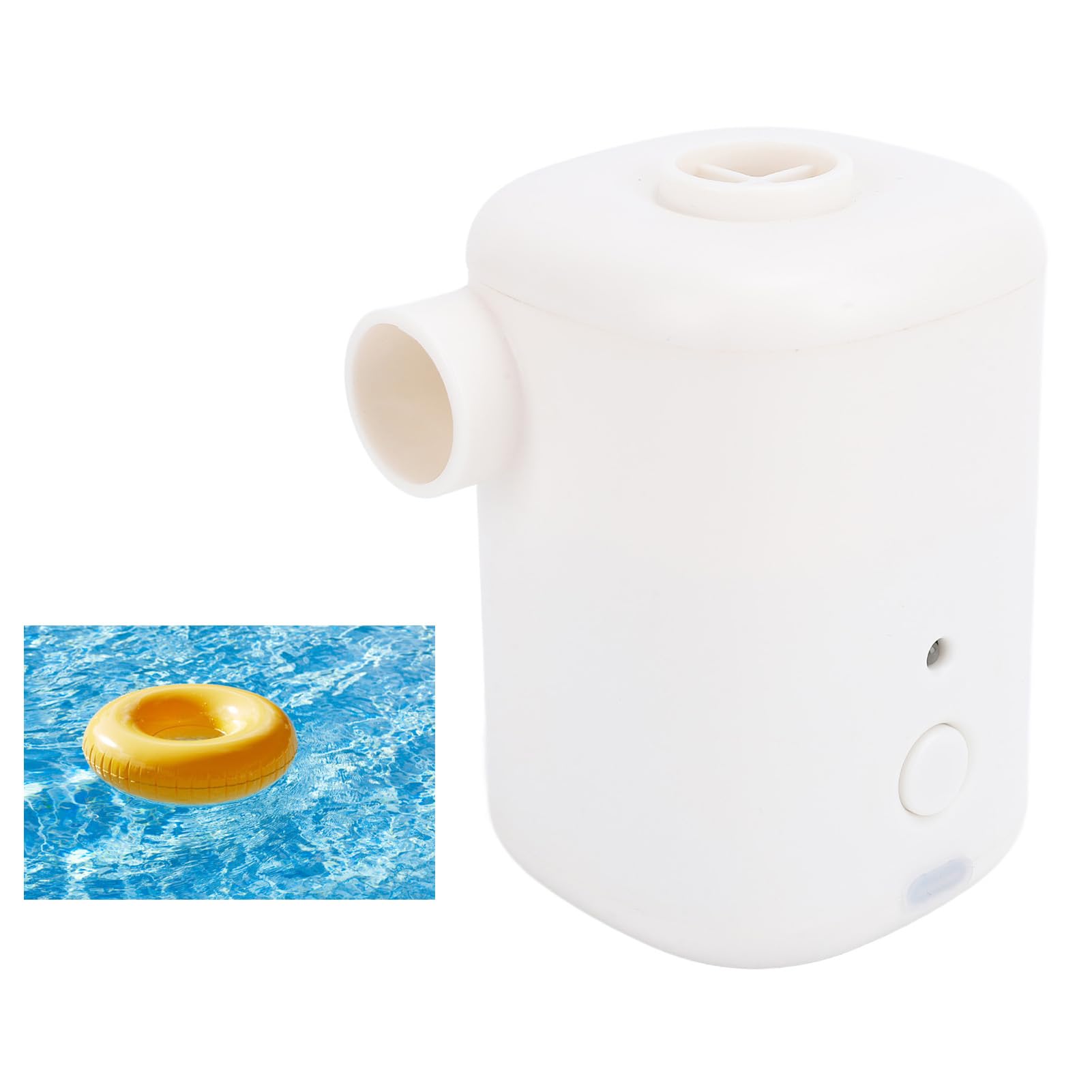 Ausla Tragbare Luftpumpe, Elektrischer Inflator Deflator mit USB, Kompaktes und Leichtes Design für Camping, Luftmatratze, Schwimmen (White) von Ausla