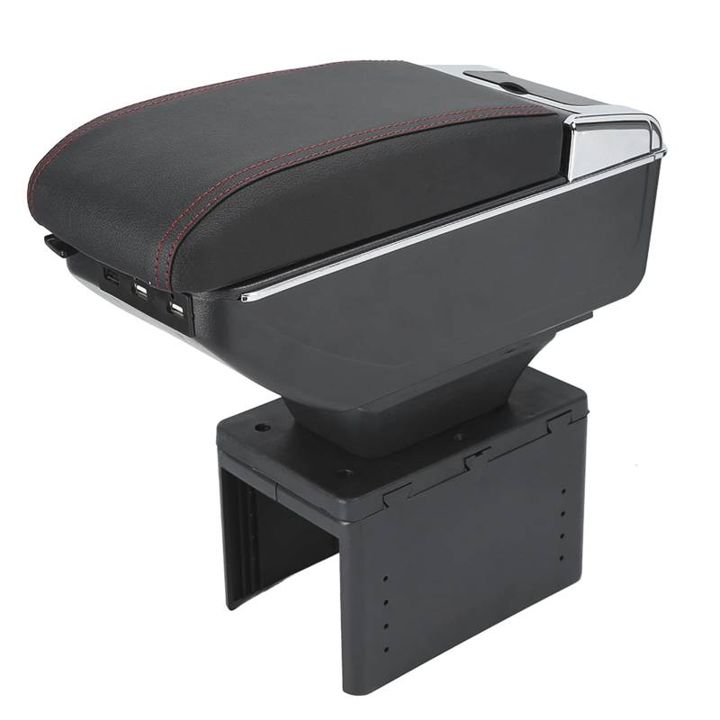 Auto Mittelarmlehne Box, ABS Mittelkonsole zentrale Aufbewahrungsbox Schiebetr Kunstleder Staufach Aufklappbar mit USB Kabel, Universal Fahrzeuge LKW, Armlehne, CarJoy Tuning von Ausla