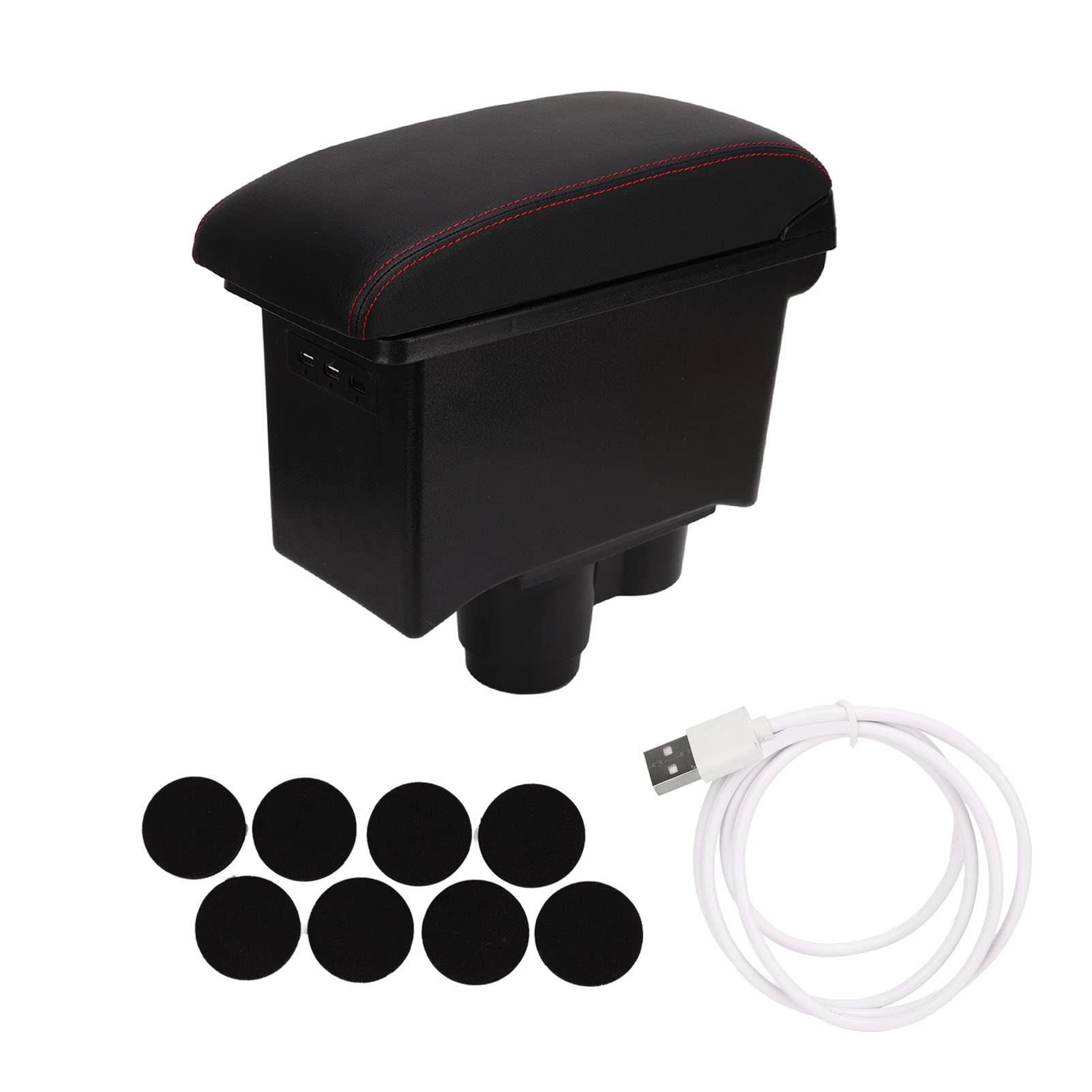 Auto-Mittelkonsolen-Organizer, Armlehnenbox für die Mittelkonsole mit 3 USB-Anschlüssen, Doppellagiger Aufbewahrung für Duster 2019–2022 von Ausla