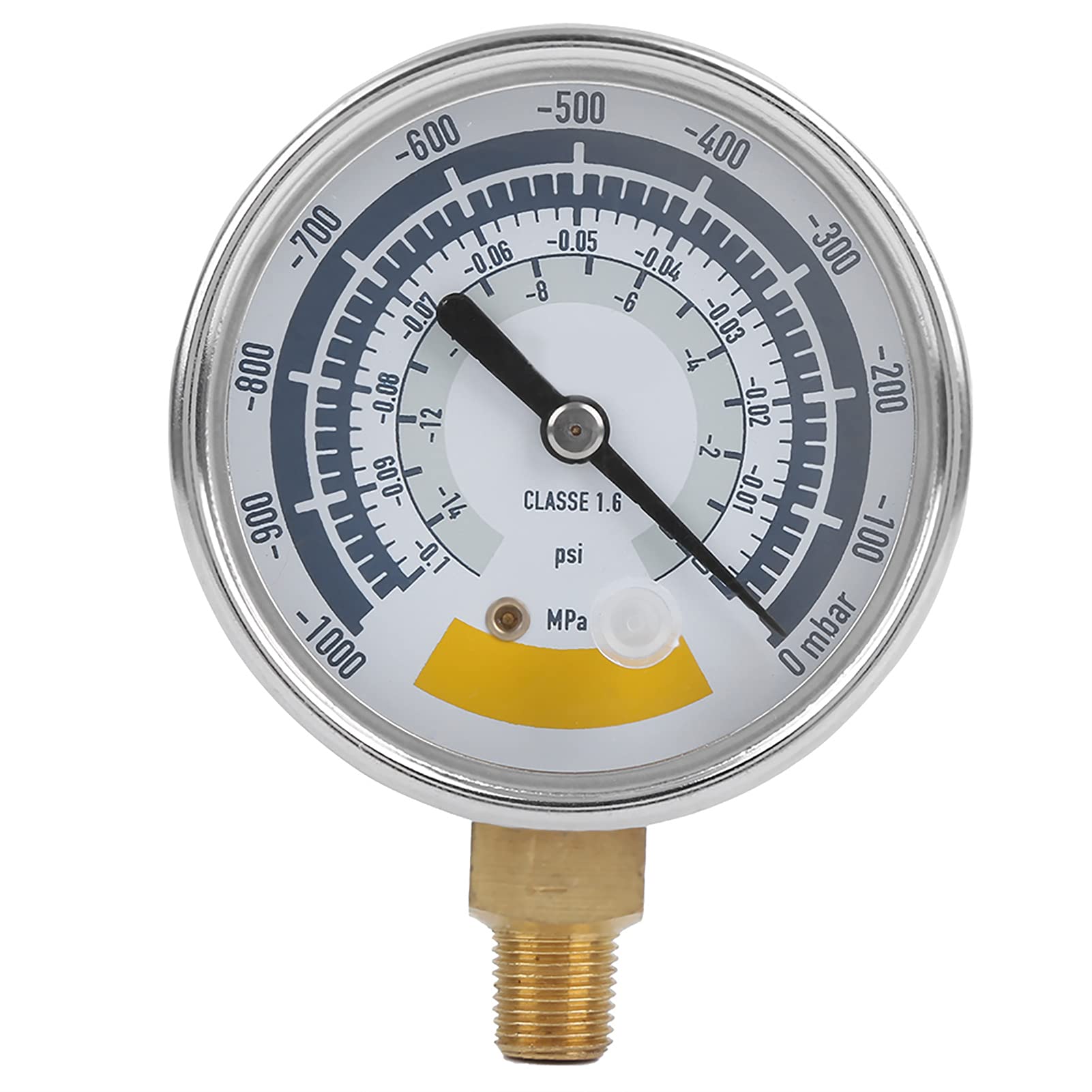 Manometer Flüssigkeit, 0-14 Psi Messinglegierungsstahl Flüssigkeitsgefülltes Wasserdruckprüfmessgerät NPT 1/8 Zoll Anschluss für Häuser, Fabriken, Labore von Ausla