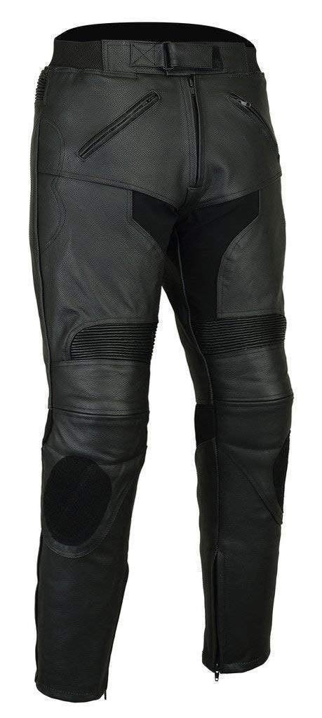 Bikers Gear Australia Herren weiche Premium-Motorradhose aus Leder,LT1004,Schwarz,W36xL34 von Bikers Gear