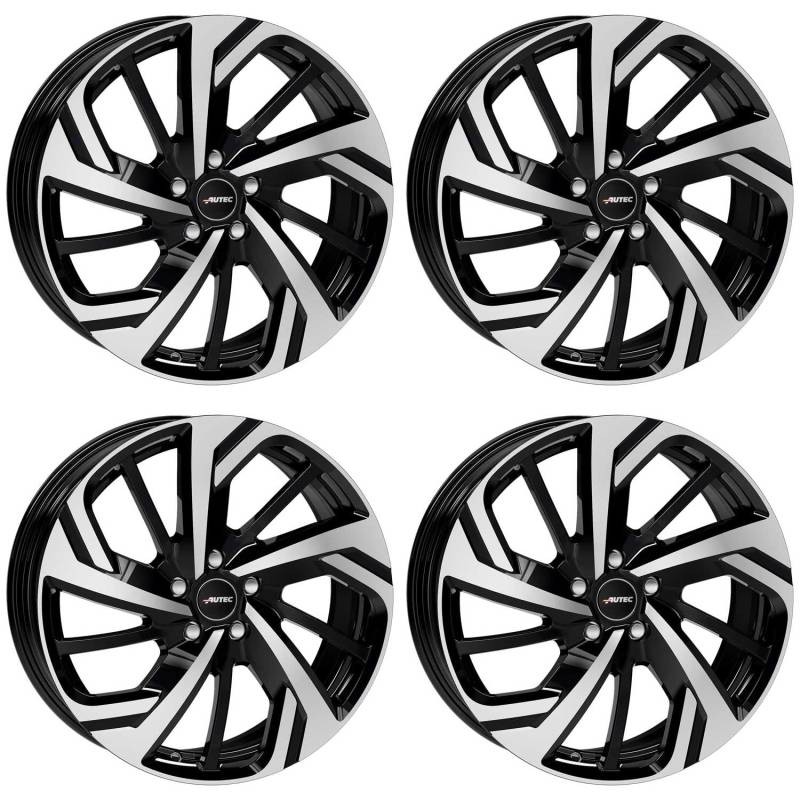 4x Autec Felgen RIXON 7.0x18 ET40 5x114,3 Schwarz poliert kompatibel mit Toyota C-HR Prius Yaris Corolla RAV4 von Autec