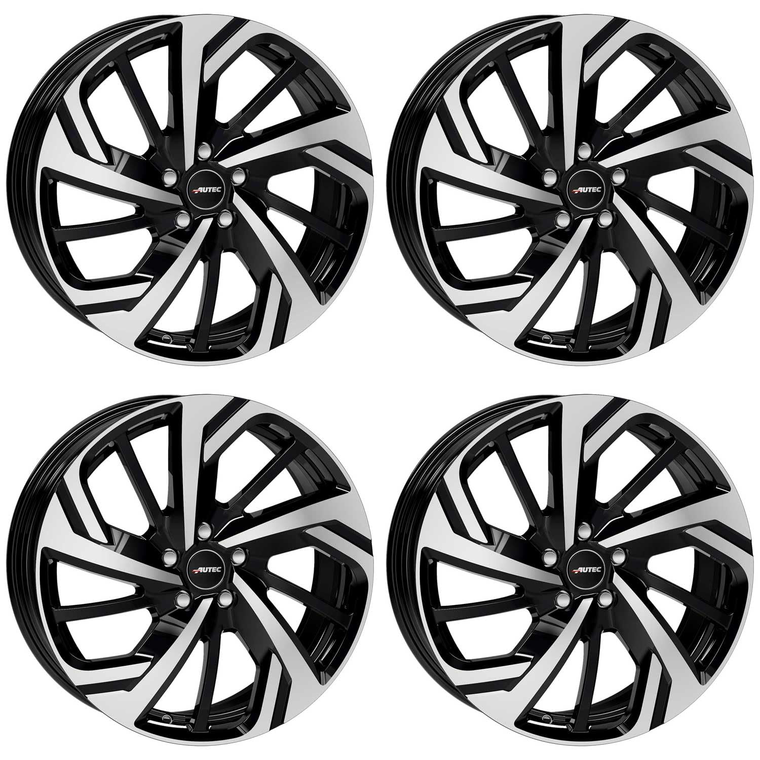 4x Autec Felgen RIXON 7.5x19 ET50,5 5x108 Schwarz poliert kompatibel mit Ford Mondeo Kuga S-MAX Focus Edge Galaxy von Autec