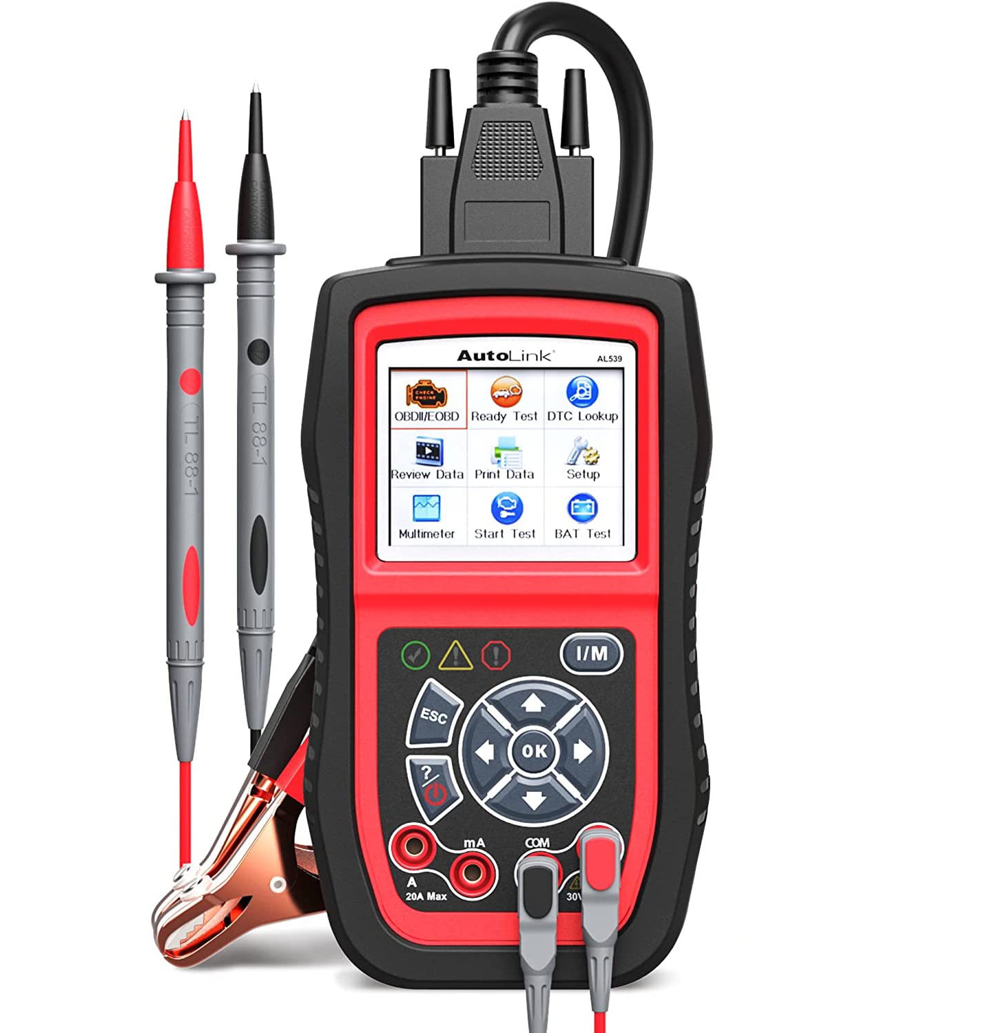 Autel Diagnosewerkzeuge Diagnosegerät OBDII Fehlercode Scanner, Auto Code Leser, Fahrzeug Code Reader Druck durch PC, unterstüzt Batterie-Tester, AL539B von Autel