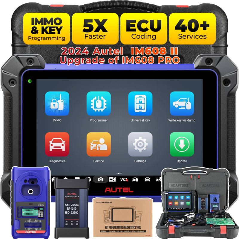 Autel IM608 II obd2 Diagnosegerät,2024 Android 10 Schlüssel Programmierung Werkzeug,Gleich wie IM608 PRO II/IM608S II, ECU-Codierung &Bidirektional Schlüssel Programmierer, 40+ Dienst von Autel