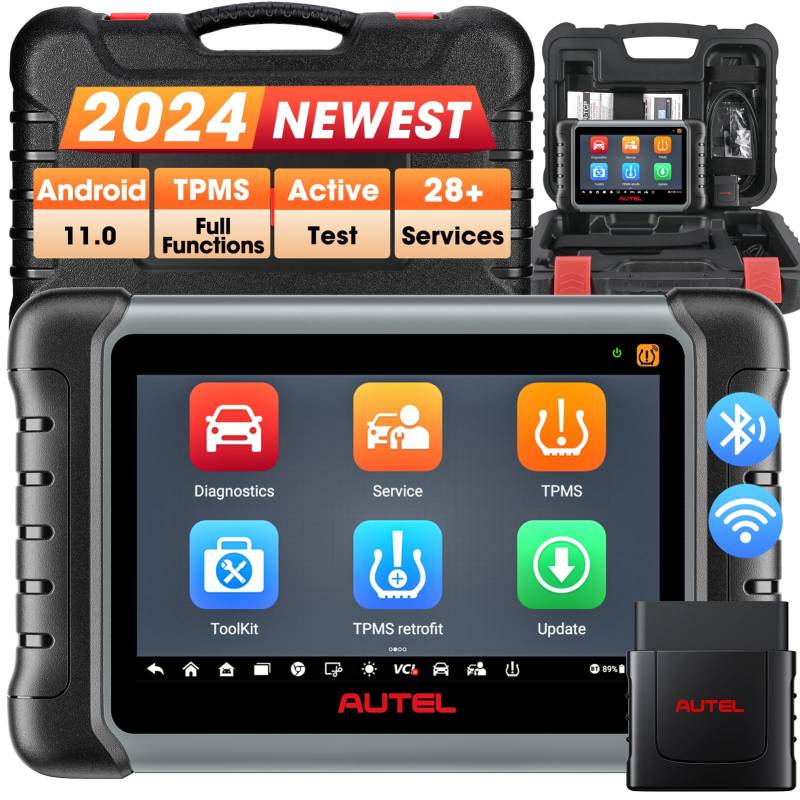 Autel MK808S-TS obd2 Diagnosegerät, 2024 Neuestes Android 11 Bluetooth Diagnosetablet mit Öl/EPB/BMS/SAS/DPF Reset und komplette TPMS-Service(höher Version von MK808TS/MK808BT), 28+ Dienste von Autel