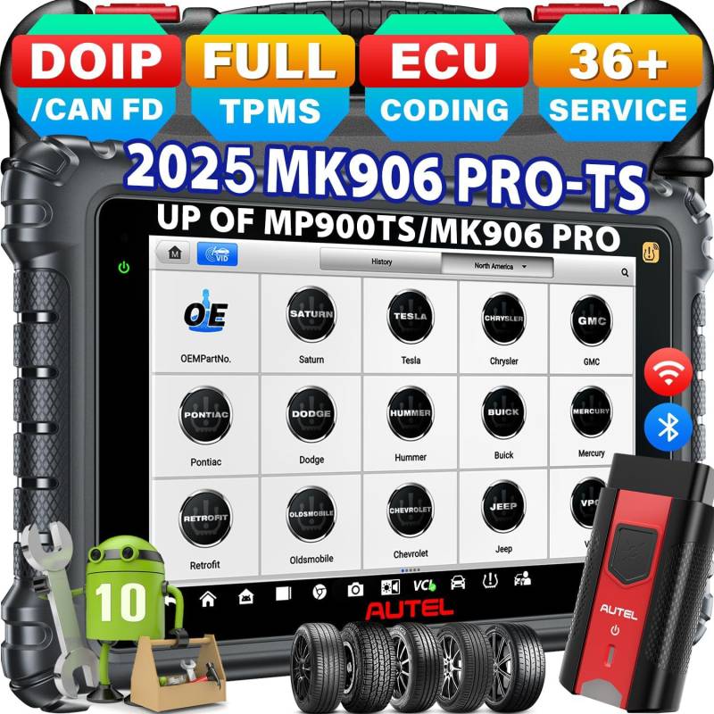 Autel MaxiCOM MK906 PRO-TS Android 10, 2024 Superschnelle Ver von MK906 PRO TS MaxiSys MS906 PRO-TS MS906 PRO MS906TS MS906 MK908 II, Top TPMS-Programmierung, ECU-Codierung, 36+ Dienste, AutoScan 2.0 von Autel