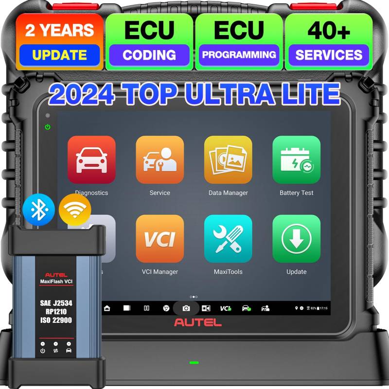 Autel MaxiCOM Ultra Lite S [€2500-2 Jahre Kostenloses Update], 2024 Top Diagnose Scan Tool, Identisch mit Ultra MS919 MS909 Elite II, OE-TSB, ECU Programmierung & Codierung, 40+ Service von Autel