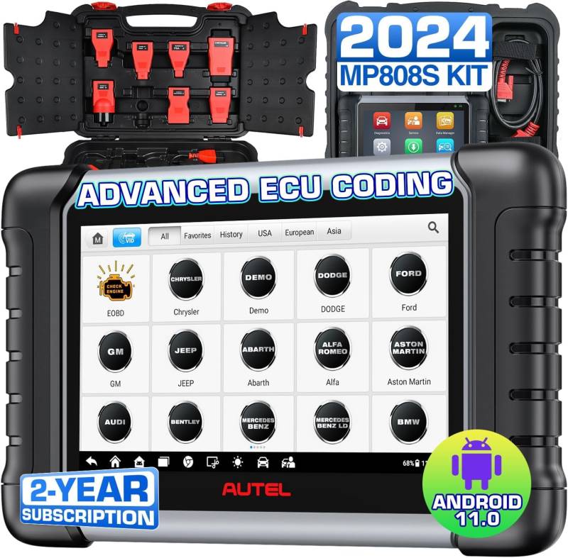 Autel MaxiPRO MP808S Pro [2 Jahre Updates (€700) & (€200) Volladapter], 2024 Erweitertes Bidirektionales ECU Codierungs Scan Tool, Gleich wie MP900/MS906S, Upgrade von DS708 DS808 MP808 30+ Service von Autel