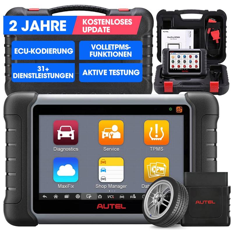 Autel MaxiPRO MP808S-TS Diagnosegerät Scanner 2023 Neueste mit 2 Jahre Update, ECU-Codierung, Full TPMS Lösung, 31+ Dienstleistungen, Active Test, OE Full Diagnose, TPMS Sensor Programmierung von Autel