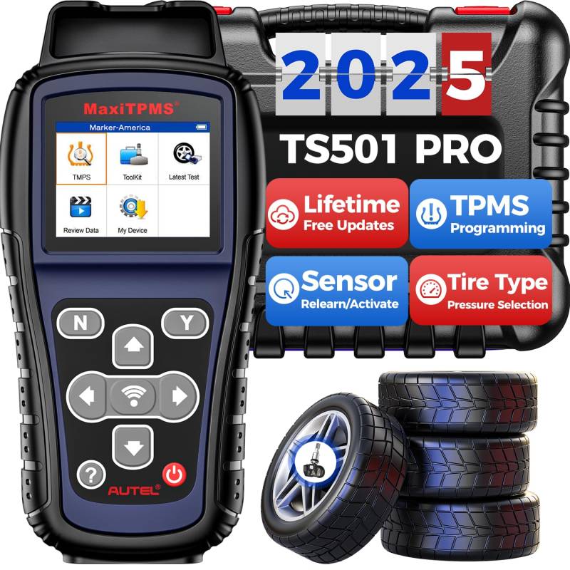 Autel MaxiTPMS TS501 PRO TPMS Programmiertool, Gleich wie TS508, 2024 TPMS Neulerntool, Neuer als TS501 TS408S, Neulernen 99% Sensoren Aktivieren, Autel MX Sensoren Programmieren, TPMS Reset/Diagnose von Autel