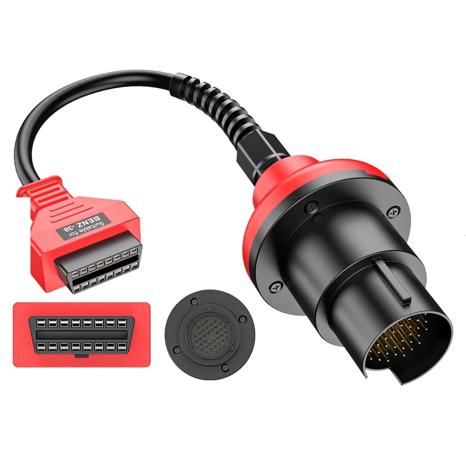 Autel Original Adapter für Benz 38 Poliger Stecker auf 16 Polige Buchse, OBD2 Diagnoseadapter für Mercedes Benz, Konvertiert 38-Pin Stecker auf 16-Pin OBDII, Funktioniert mit MK808 MP808 MK908 MS906 von Autel