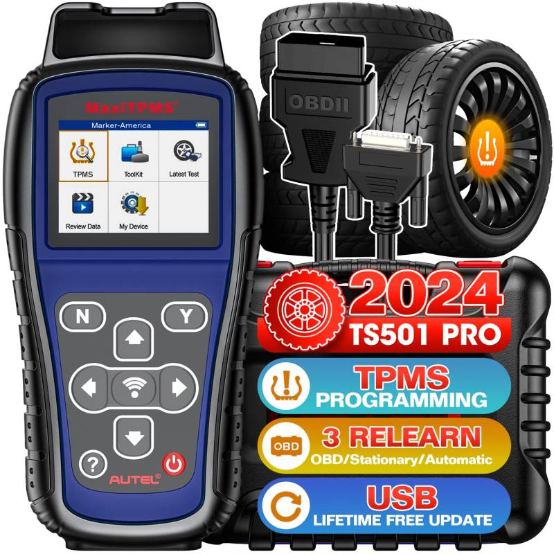 Autel MaxiTPMS TS501 PRO, Professional für Aktivieren/Neulernen Aller RDKS Sensoren, TPMS Reset, TPMS Programmierung von MX-Sensoren, 2024 Gleich wie TS508, Upgrade von TS501 TS408S, TPMS Diagnose von Autel