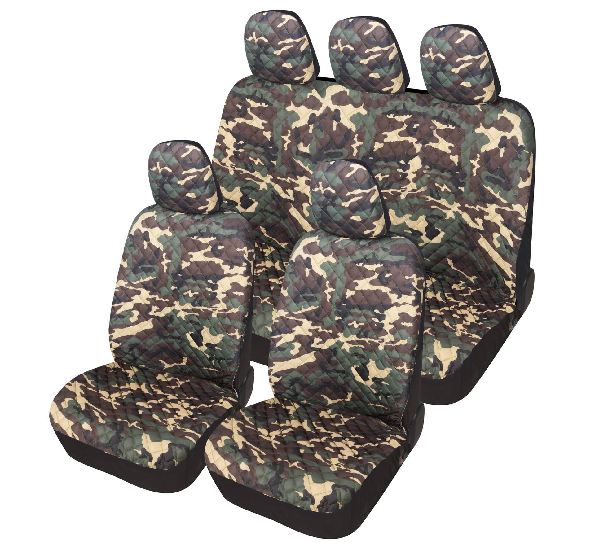 Auto Accessori Lupex A21 Universal Auto Sitzbezug Schonbezüge Vorne Hinten (Komplettset Camouflage Grün) von Auto Accessori Lupex