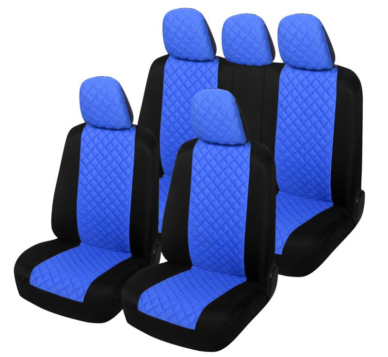 Auto Accessori Lupex A23 Universal Auto Sitzbezug Schonbezüge Vorne Hinten (Komplett-Set Zweifarbig Blau) von Auto Accessori Lupex