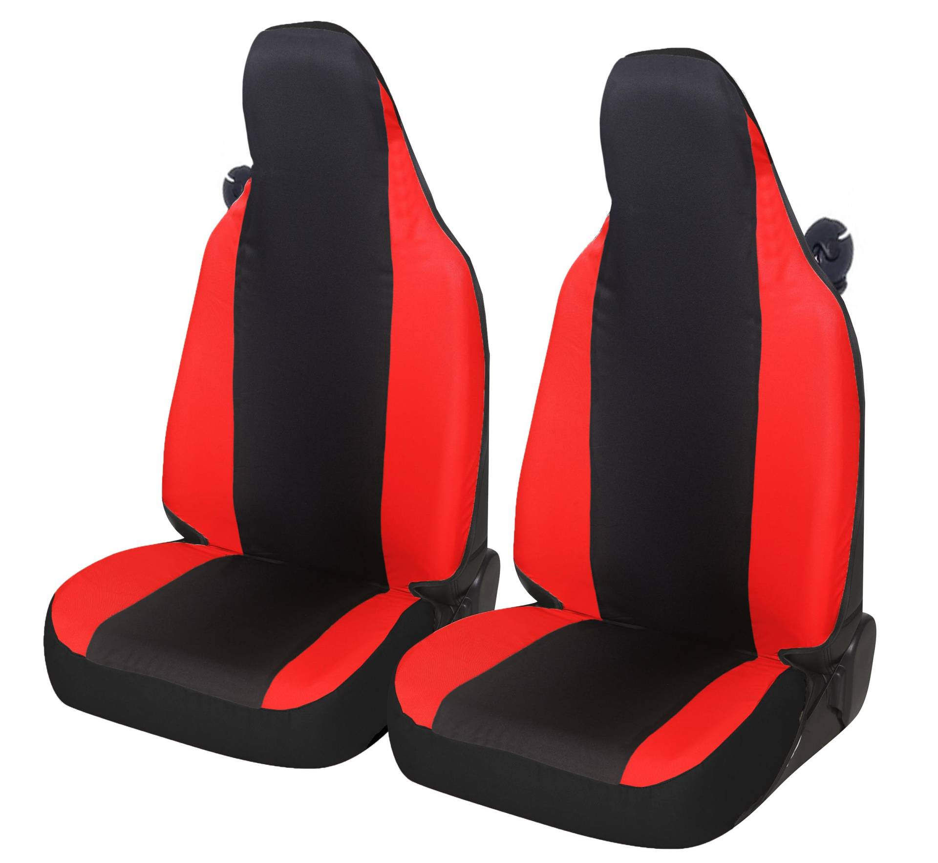 Auto Accessori Lupex Autositzbezüge kompatibel mit Smart fortwo 450 451 und 453 1 2 3 Serie Stoff Polyester (Schwarz-Rot) von Auto Accessori Lupex