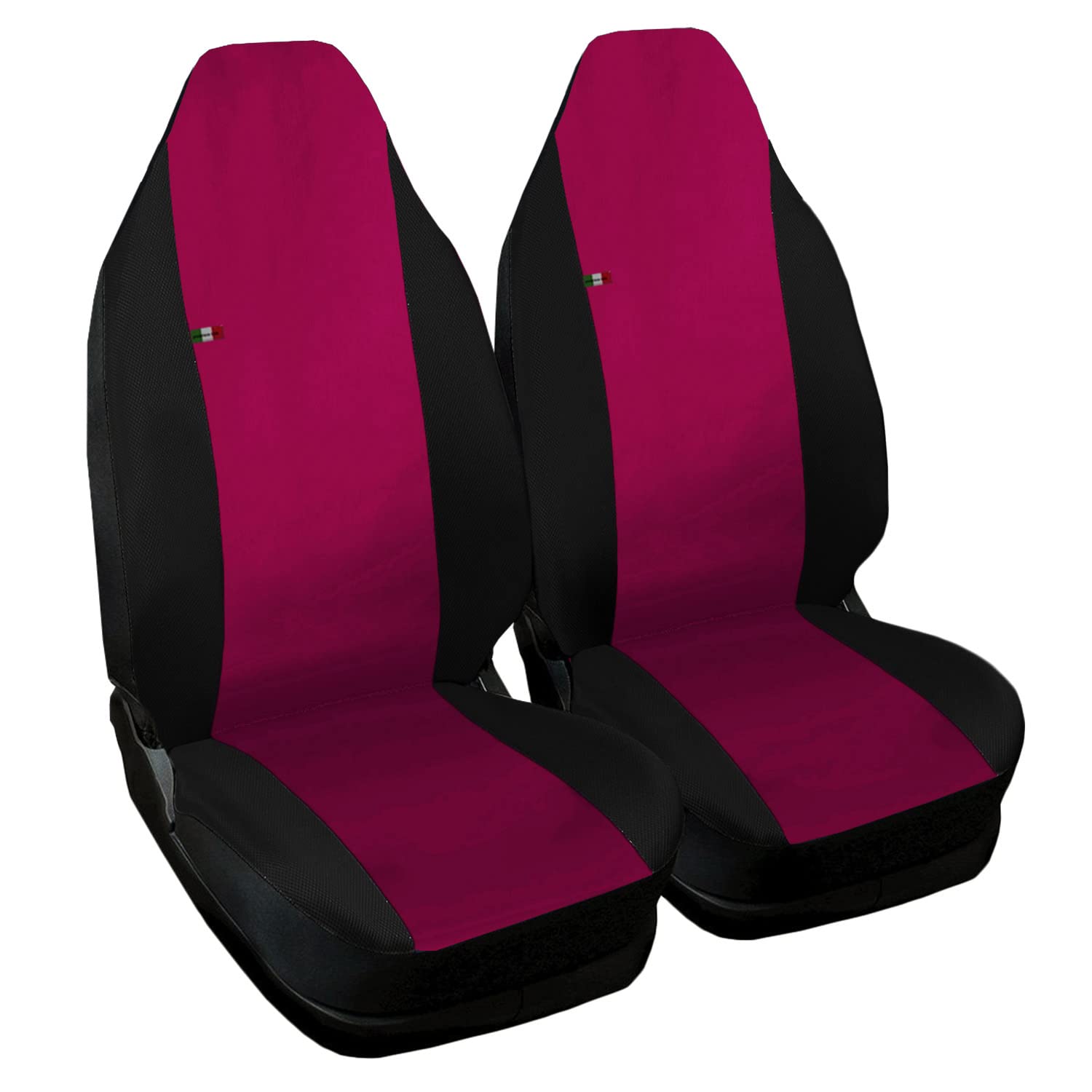 Auto Accessori Lupex - Autositzbezüge kompatibel für Smart Fortwo 450 erste Serie von 1998 bis 2007, Fuchsia Schwarz, Made in Italy, Kunstleder, Stoffbezug-Set für Vordersitze von Auto Accessori Lupex