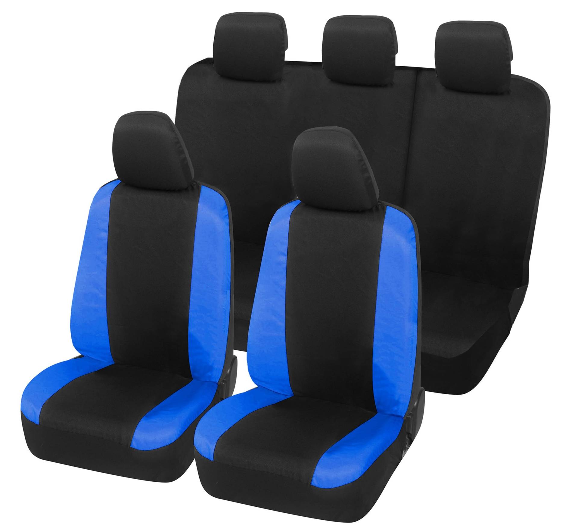 Auto Accessori Lupex Autositzbezüge kompatibel mit Duster, Made in Italy, Stoff Polycotton, vorne und hinten (Schwarz – Königsblau) von Auto Accessori Lupex