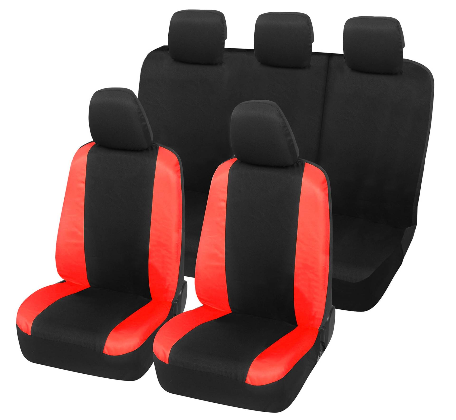 Auto Accessori Lupex Autositzbezüge kompatibel mit Duster, Made in Italy, Stoff Polycotton, vorne und hinten (Schwarz – Rot) von Auto Accessori Lupex