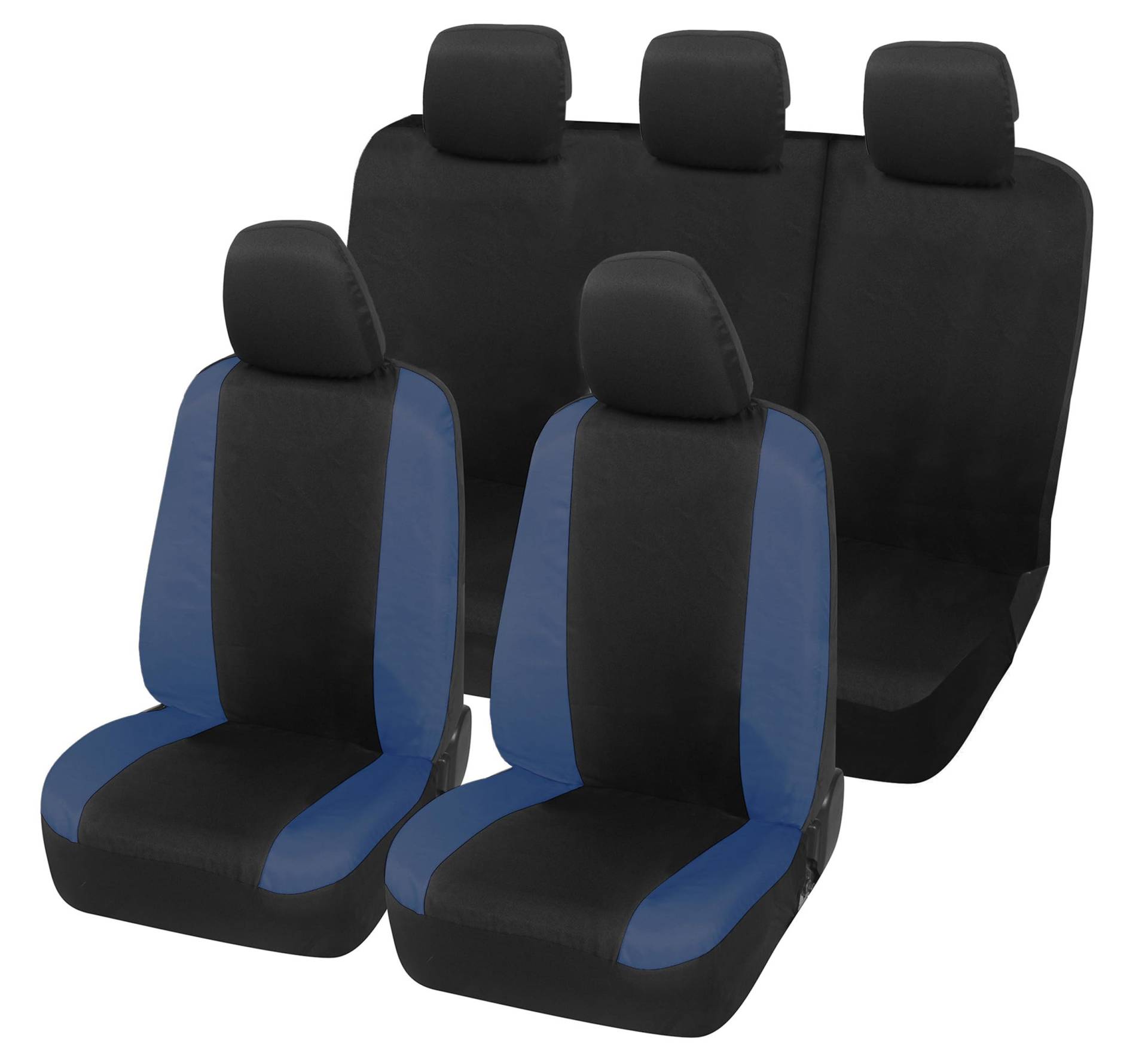 Auto Accessori Lupex Autositzbezüge kompatibel mit Duster, hergestellt in Italien, Stoff aus Polycotton, vorne und hinten (Schwarz – Dunkelblau) von Auto Accessori Lupex