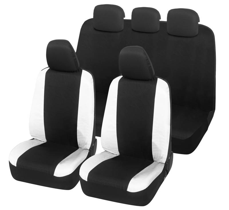 Auto Accessori Lupex Autositzbezüge, kompatibel mit Panda Seconda 169 und 319, Serie 319, Stoff, Polycotton, komplettes Set (Schwarz – Weiß mit ganzer Rücklehne) von Auto Accessori Lupex