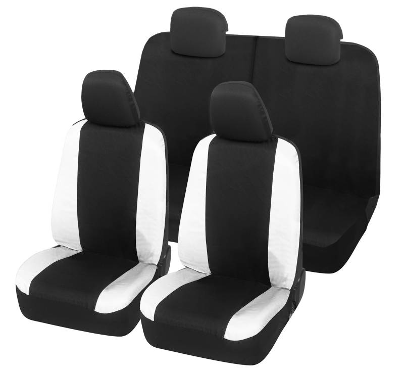 Auto Accessori Lupex Autositzbezüge kompatibel mit Panda Seconda 169 und 319 Serie 319, hergestellt in Italien, Polyester-Baumwollgewebe, komplettes Set (Schwarz – Weiß mit Rücklehne 50e50) von Auto Accessori Lupex