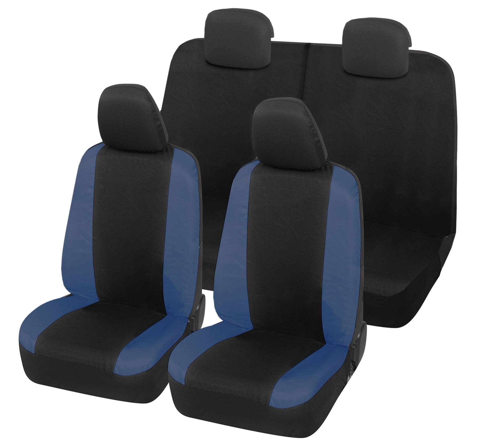 Auto Accessori Lupex Autositzbezüge kompatibel mit Panda Seconda 169 und Dritte 319 Serie, hergestellt in Italien, Polyester-Baumwollgewebe, komplettes Set (Schwarz – Dunkelblau mit Rücklehne 50e50) von Auto Accessori Lupex