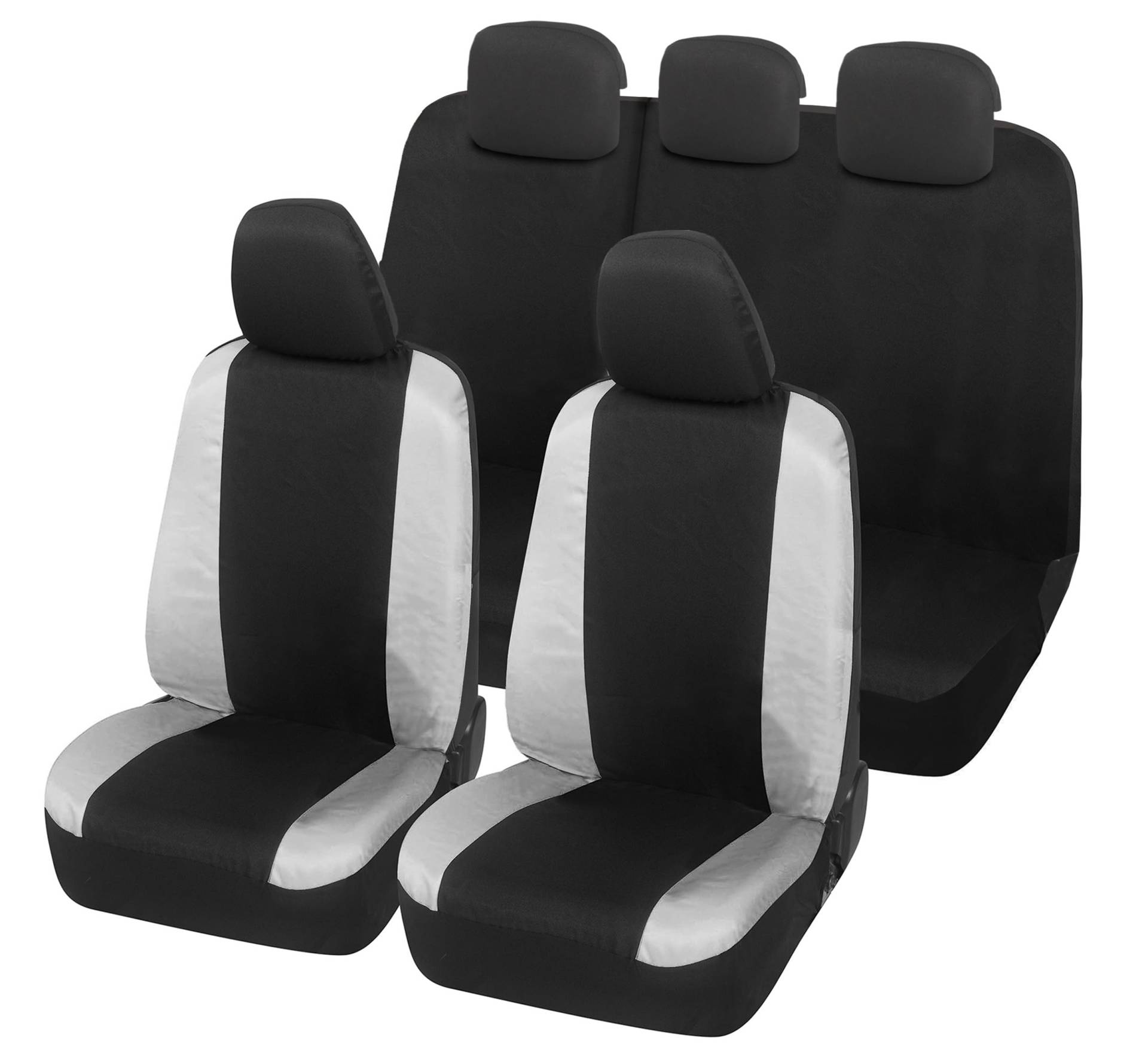 Auto Accessori Lupex Autositzbezüge kompatibel mit Panda Seconda 169 und Dritte 319 Serie, hergestellt in Italien, Polyester-Baumwollgewebe, komplettes Set (Schwarz – Hellgrau mit Rücklehne 60e40) von Auto Accessori Lupex