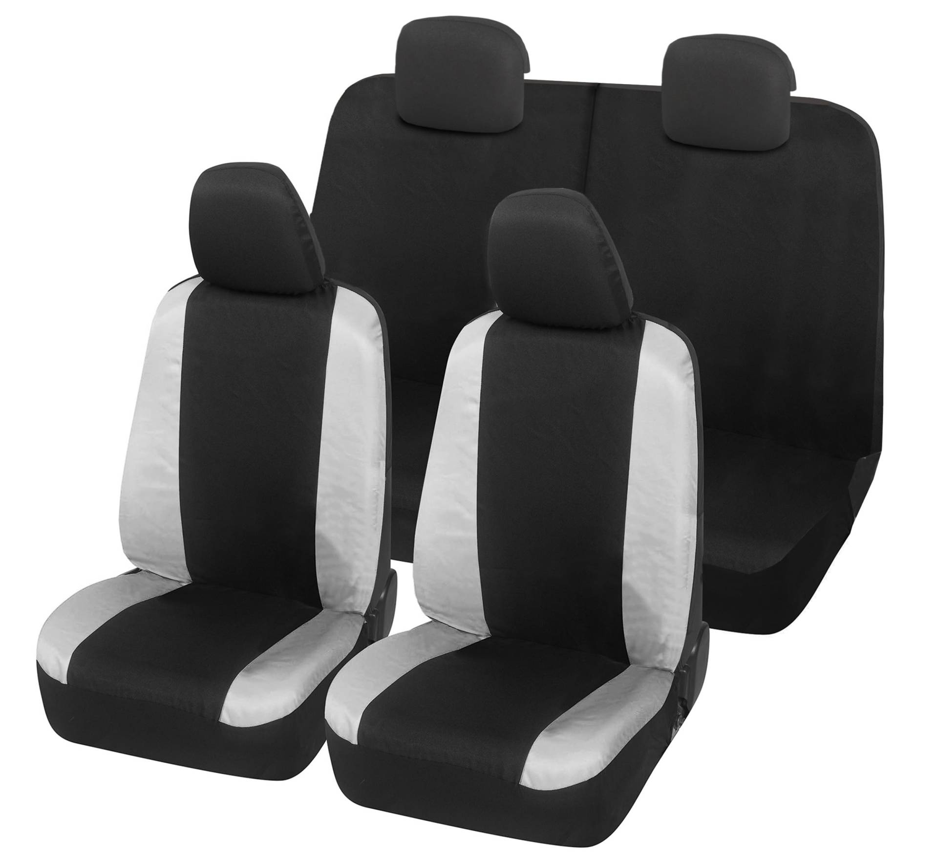 Auto Accessori Lupex Autositzbezüge kompatibel mit Panda ab 2012, Made in Italy, Polyester-Baumwollgewebe, Komplettset (Schwarz – Hellgrau, 02 – Rücklehne 50e50) von Auto Accessori Lupex