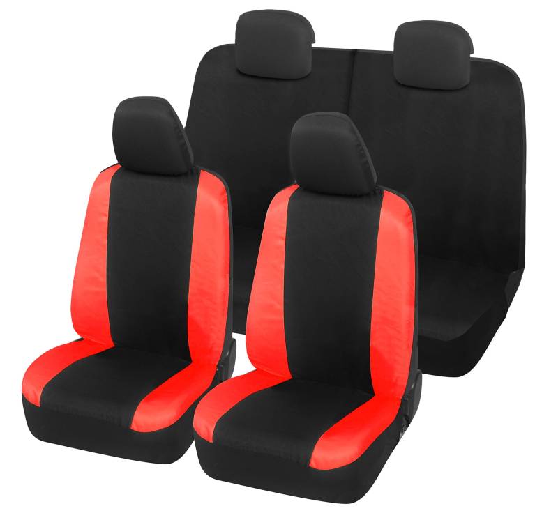 Auto Accessori Lupex Autositzbezüge kompatibel mit Panda ab 2012, Made in Italy, Polyester-Baumwollgewebe, Komplettset (Schwarz – Rot, 02 – Rücklehne 50e50) von Auto Accessori Lupex