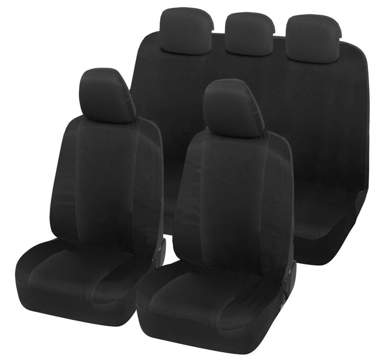 Auto Accessori Lupex Autositzbezüge kompatibel mit Panda ab 2012, Made in Italy, Stoff Polycotton, komplettes Set (Schwarz – Schwarz, 01 – ganze hintere Rückenlehne) von Auto Accessori Lupex