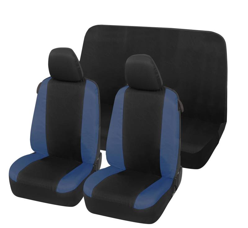 Auto Accessori Lupex Autositzbezüge kompatibel mit Punto, Made in Italy, Stoff aus Polycotton, vorne und hinten (Schwarz – Dunkelblau) von Auto Accessori Lupex