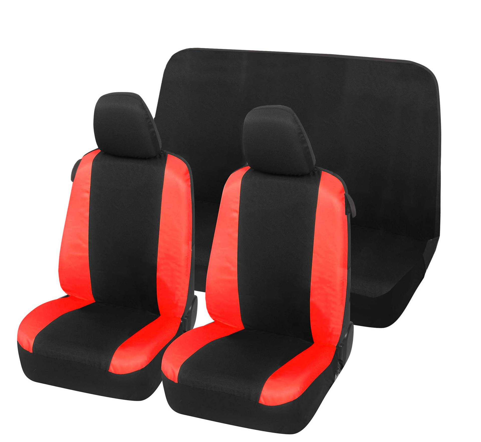 Auto Accessori Lupex Autositzbezüge kompatibel mit Punto, Made in Italy, Stoff aus Polycotton, vorne und hinten (Schwarz – Rot) von Auto Accessori Lupex