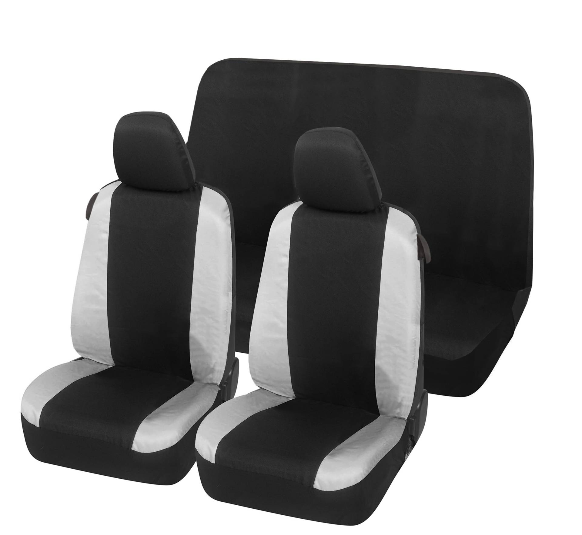 Auto Accessori Lupex Autositzbezüge kompatibel mit Seicento 600, Made in Italy, Stoff Polycotton, vorne und hinten (Schwarz - Hellgrau) von Auto Accessori Lupex