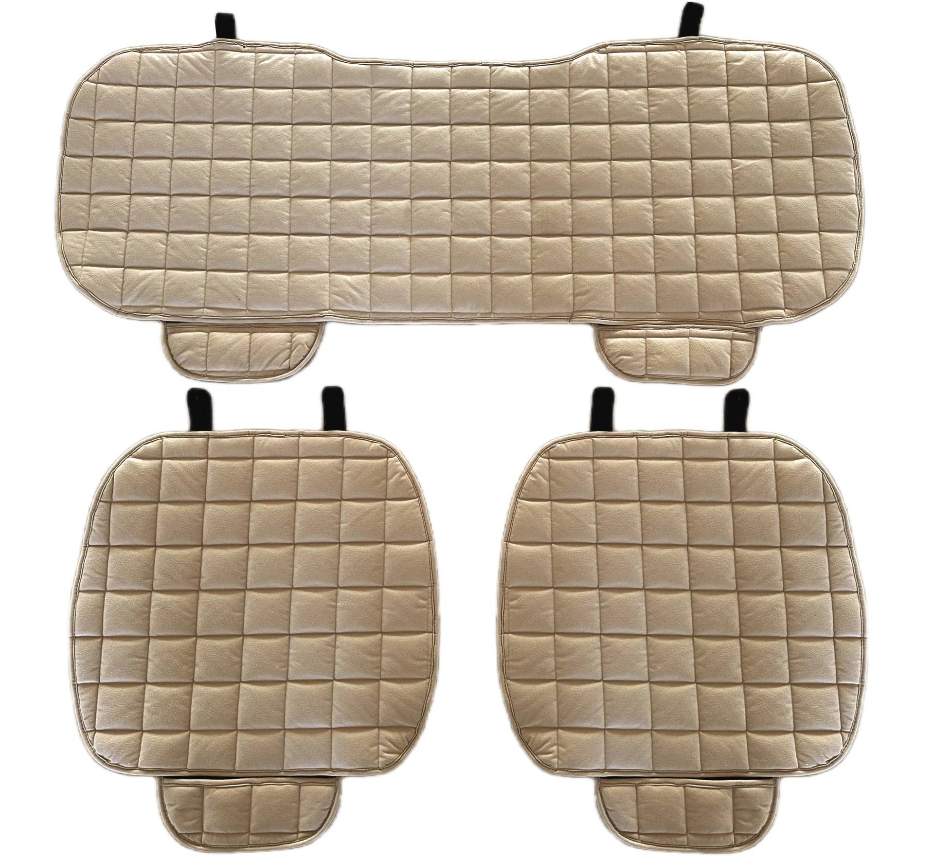 Auto Accessori Lupex Autositzbezug 3 Stück Universal Auto | Sitzschutz 2 vorne und 1 hinten | Protector Comfort Automotive Innenkissen (Beige) von Auto Accessori Lupex