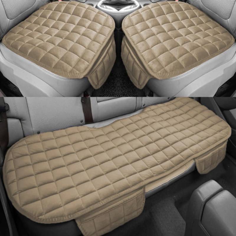 Auto Accessori Lupex Autositzbezug 3 Stück Universal Auto | Sitzschutz 2 vorne und 1 hinten | Protector Comfort Automotive Innenkissen (Beige) von Auto Accessori Lupex